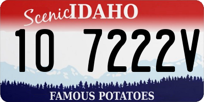 ID license plate 1O7222V