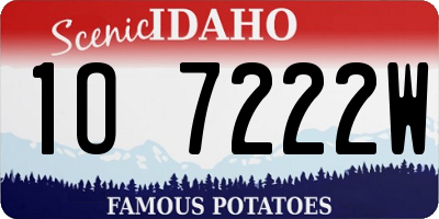 ID license plate 1O7222W
