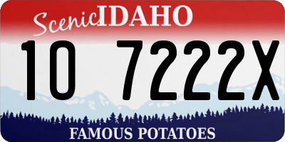 ID license plate 1O7222X