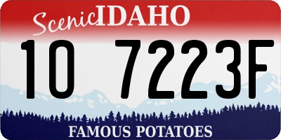 ID license plate 1O7223F
