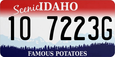ID license plate 1O7223G