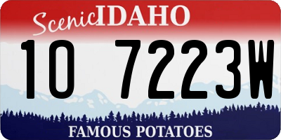 ID license plate 1O7223W