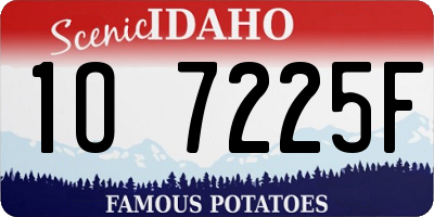 ID license plate 1O7225F