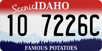 ID license plate 1O7226C