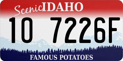 ID license plate 1O7226F