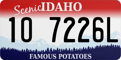 ID license plate 1O7226L