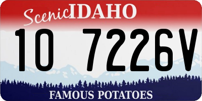 ID license plate 1O7226V