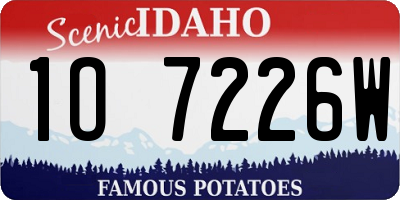 ID license plate 1O7226W