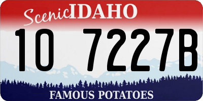 ID license plate 1O7227B