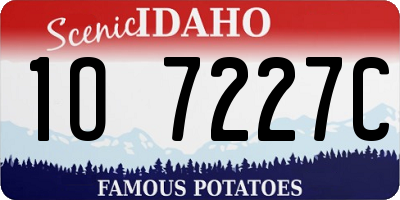 ID license plate 1O7227C