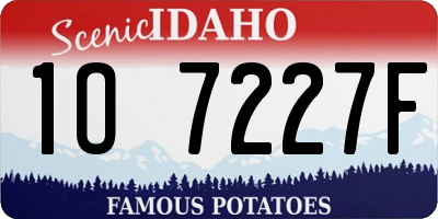 ID license plate 1O7227F
