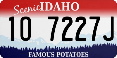 ID license plate 1O7227J