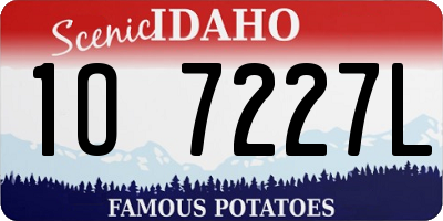 ID license plate 1O7227L