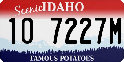 ID license plate 1O7227M