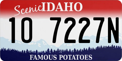 ID license plate 1O7227N