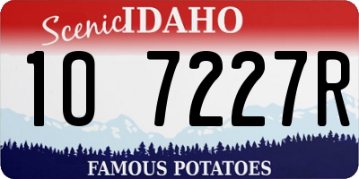 ID license plate 1O7227R