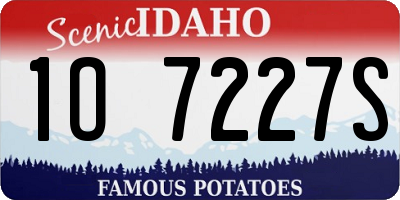 ID license plate 1O7227S