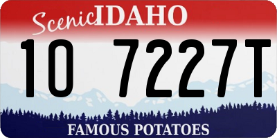 ID license plate 1O7227T