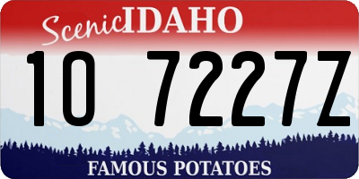 ID license plate 1O7227Z