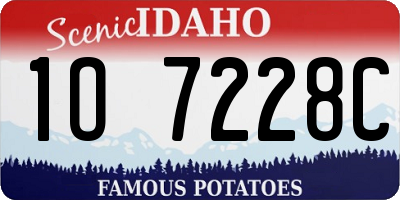ID license plate 1O7228C