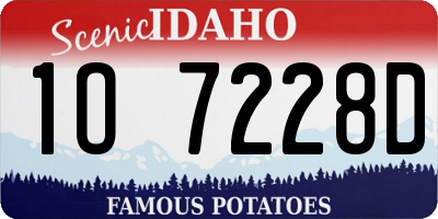 ID license plate 1O7228D