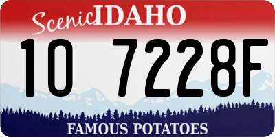 ID license plate 1O7228F