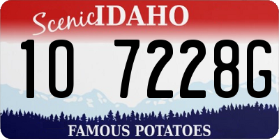 ID license plate 1O7228G