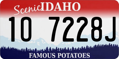 ID license plate 1O7228J