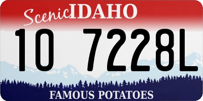 ID license plate 1O7228L