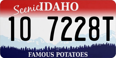ID license plate 1O7228T