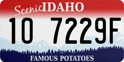 ID license plate 1O7229F