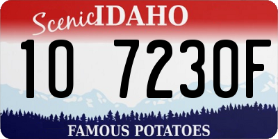 ID license plate 1O7230F
