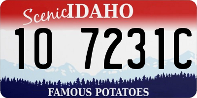 ID license plate 1O7231C