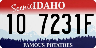 ID license plate 1O7231F