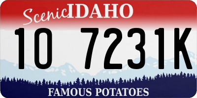 ID license plate 1O7231K