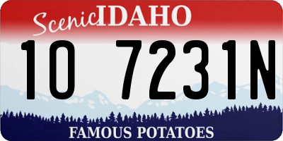 ID license plate 1O7231N