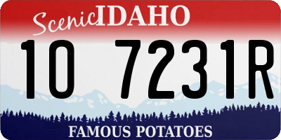 ID license plate 1O7231R