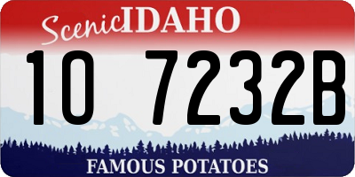 ID license plate 1O7232B