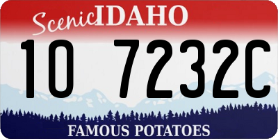 ID license plate 1O7232C