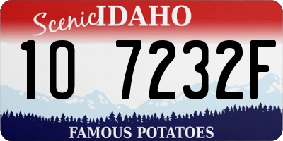 ID license plate 1O7232F
