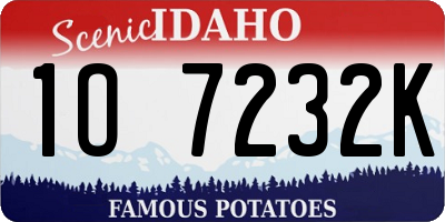 ID license plate 1O7232K