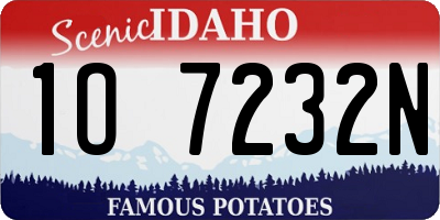 ID license plate 1O7232N