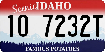 ID license plate 1O7232T