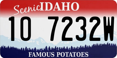 ID license plate 1O7232W