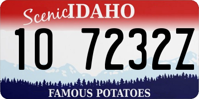 ID license plate 1O7232Z