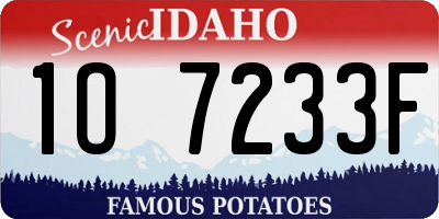 ID license plate 1O7233F