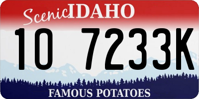 ID license plate 1O7233K
