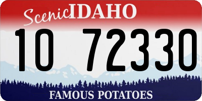 ID license plate 1O7233O