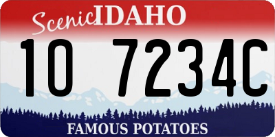 ID license plate 1O7234C