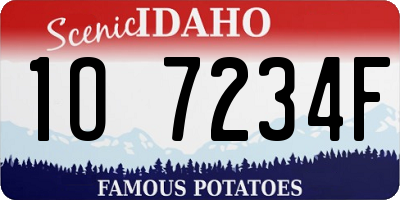 ID license plate 1O7234F